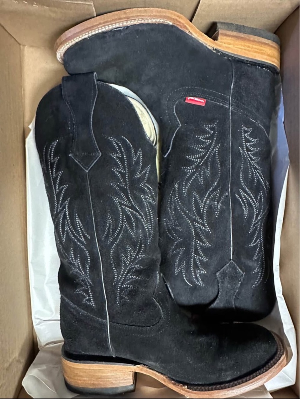 Rancherr Women’s Black Cowboy Boots Wooden Sole